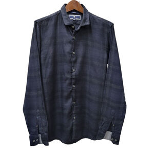 7 For All Mankind Slim-Fit Long-Sleeves Plaid Shirt Size Medium Men's